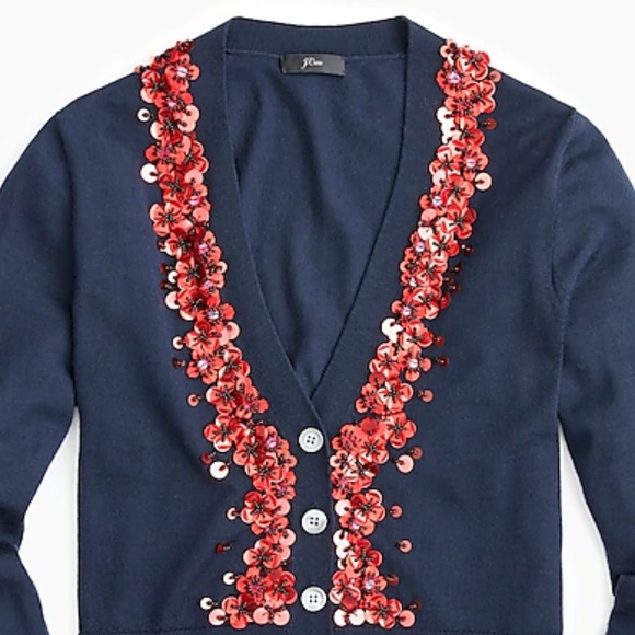 🌺🌹Sequin embellished V-neck cardigan sweater🌹🌺 - Picture 2 of 3
